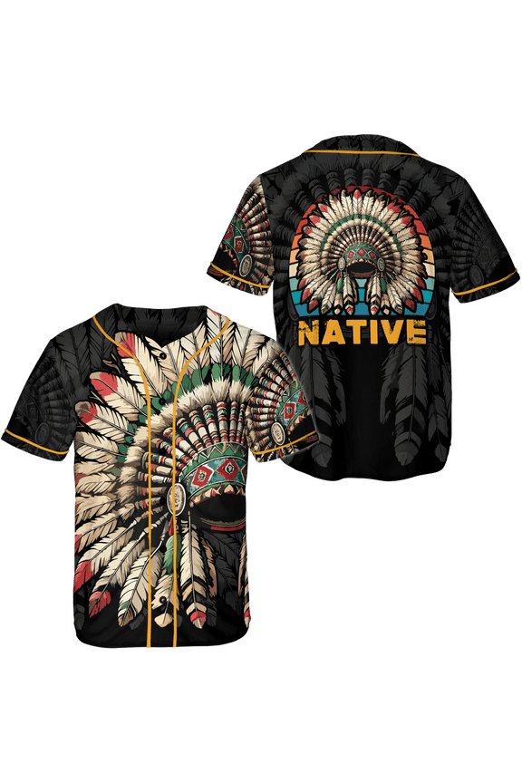 Native America Unisex Baseball Jersey XS-5XL Multicolor (4XL)