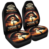 Lotusprinthandmade Normal Isn't Coming Back but Jesus is Cross Christian Front Car Seat Cover One Size Universal fit