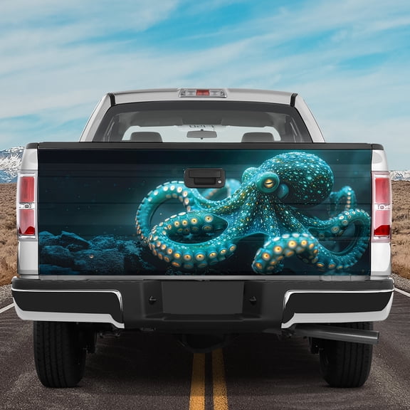 Lotusprinthandmade Octopus Tailgate Wrap 2 Sizes (26"x66"), octopus tailgate wrap, sea life truck decal