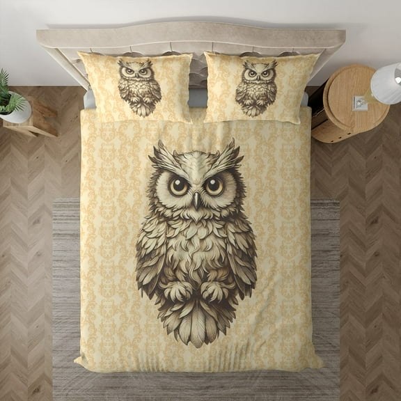 Lotusprinthandmade Owl Bedding Set (Made in Vietnam) (60x80), Durable And High-Quality Bedding for Lovers