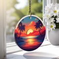 thumbnail image 1 of Lotusprinthandmade Palm Trees with Colorful Sunset Custom Shape Window Hanging Suncatcher 8.9in – Window Hanging With Palm Trees with Colorful Sunset Theme, 1 of 5