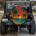 thumbnail image 1 of Lotusprinthandmade Palm Trees with Colorful Sunset Spare Tire Cover With Backup Camera Hole 6 Sizes (30 in.), 1 of 5