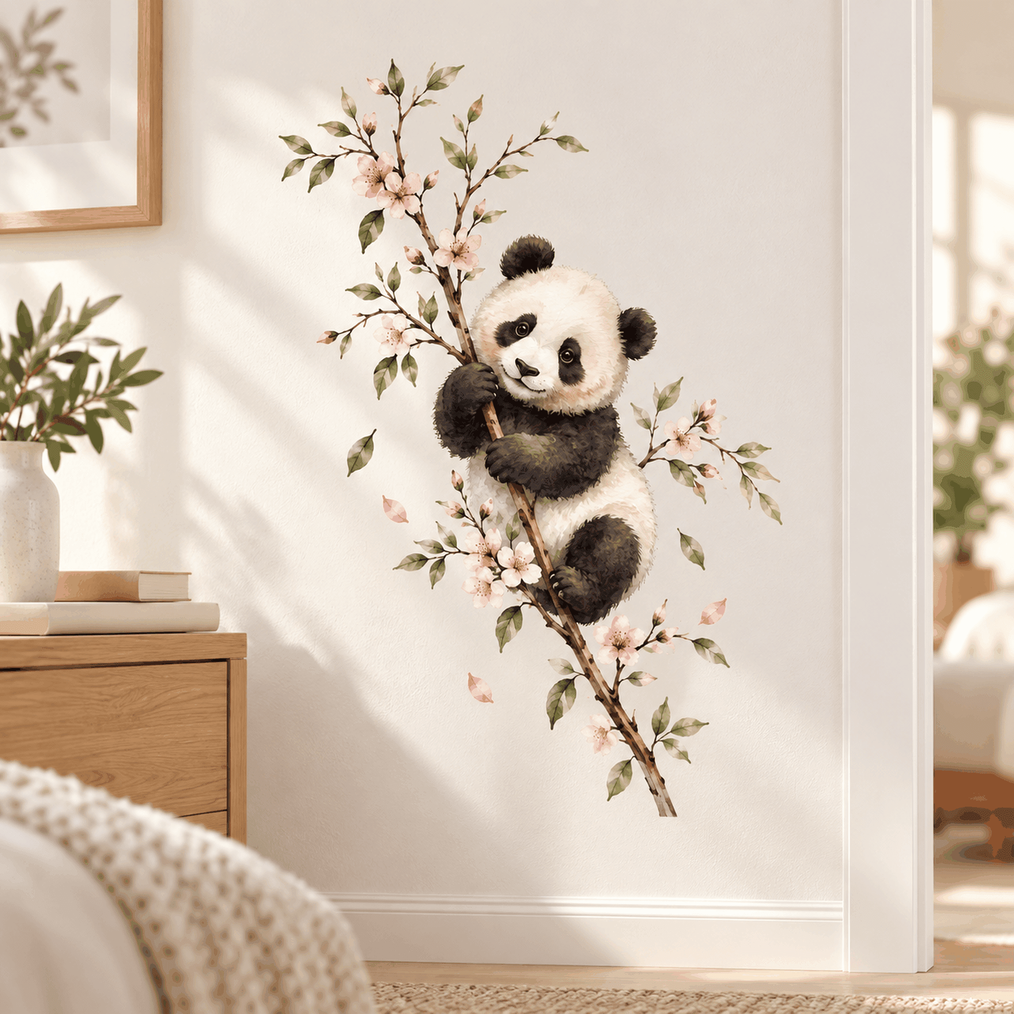 Lotusprinthandmade Panda Blossom Transparent Vinyl Decal, Cute Floral ...