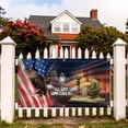 thumbnail image 1 of Lotusprinthandmade Patriotic Eagle And Veteran 100% Polyester Rectangle Fence Flag (96x48 inches), Eagle Symbol Fence Flag, 1 of 5
