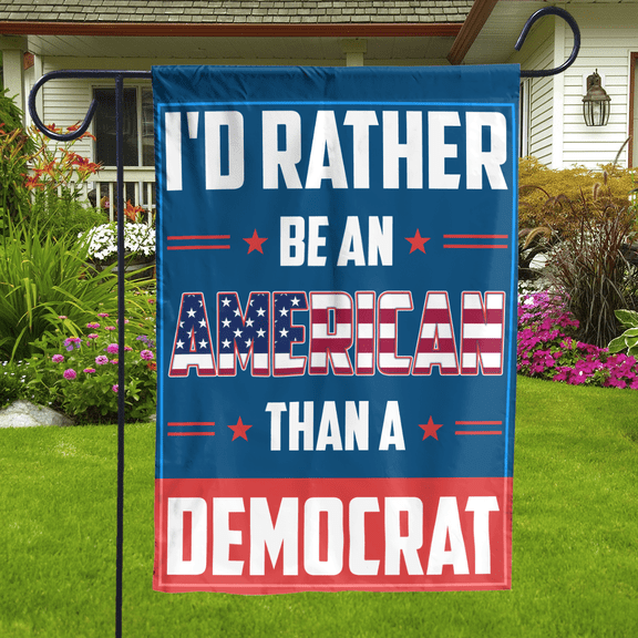 Lotusprinthandmade Patriotic I'D Rather Be An America 100% Polyester Garden Flag 12x18 inches