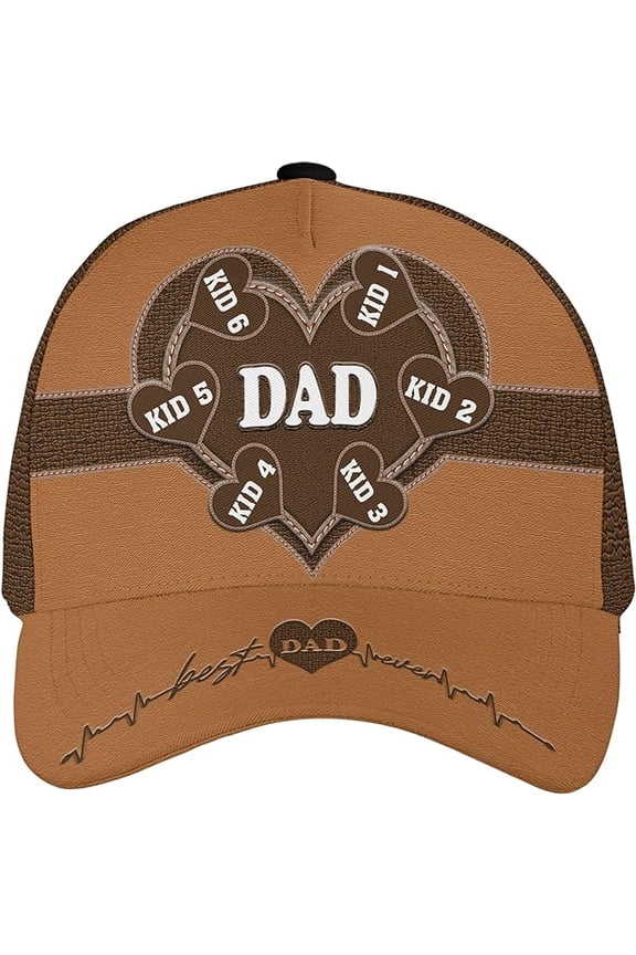 Personalize Kid Name Best Father Kids Classic Baseball Cap One Size Multicolor