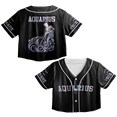 thumbnail image 1 of Lotusprinthandmade Personalized Aquarius Zodiac Crop Top Baseball Jersey XS-XL Multicolor, aquarius birthday shirt, aquarius constellation shirt, aquarius shirt women, 1 of 5