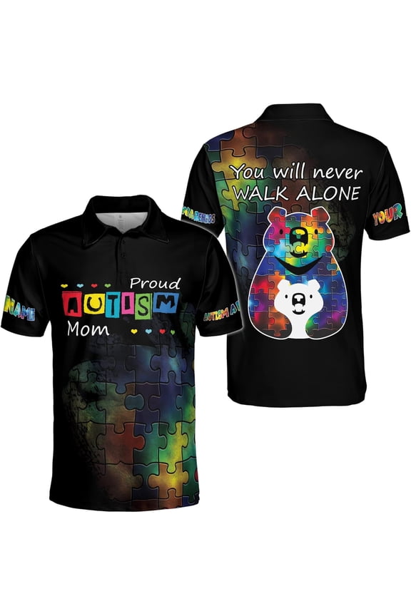 Personalized Autism Awareness Mens Polo Shirt 5XL