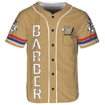 Lotusprinthandmade Personalized Barber Baseball Jersey, barber baseball jersey