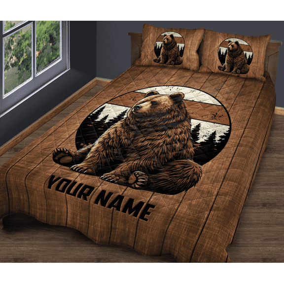 Lotusprinthandmade Personalized Bear Lovers Quilt Bedding Set Fold Hem