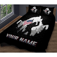 thumbnail image 1 of Lotusprinthandmade Personalized Bigfoot in Forest Quilt Bedding Set (White Binding) 5 Sizes (Made in Vietnam) (60x70), bigfoot quilt bedspread, 1 of 5