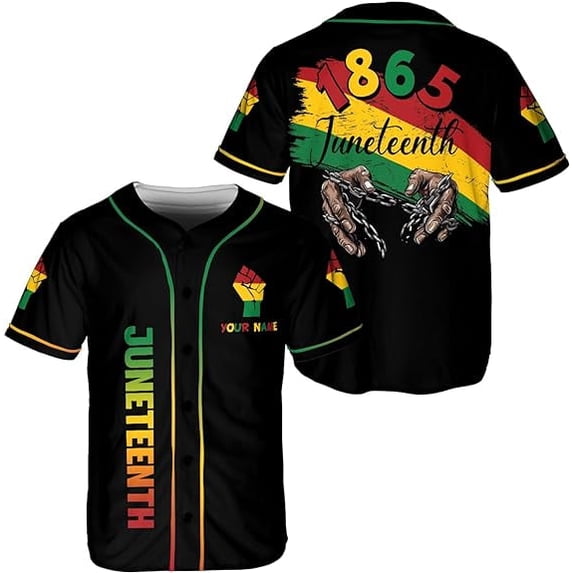 Lotusprinthandmade Personalized Black Pride Baseball Jersey, Multicolor