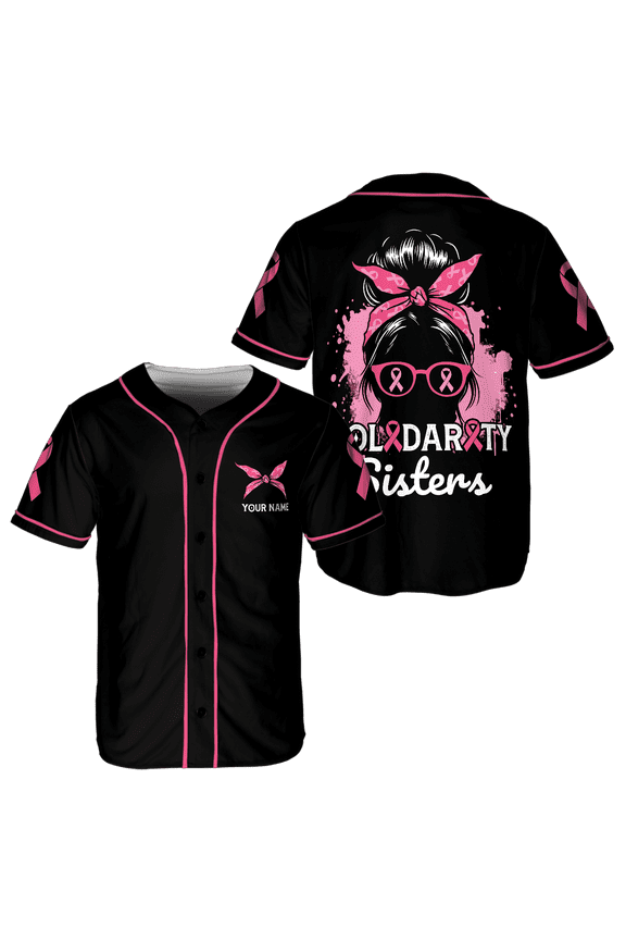 Personalized Breast Cancer Awareness Baseball Jersey XS-5XL Multicolor, breast cancer baseball jersey, baseball jersey customize women breast cancer awareness