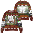 thumbnail image 1 of Lotusprinthandmade Personalized Brown Deer Hunting and Pattern Forest Multicolor Print Crew-neck Sweatshirt 3D (Made in Vietnam) S-5XL (S), 1 of 5