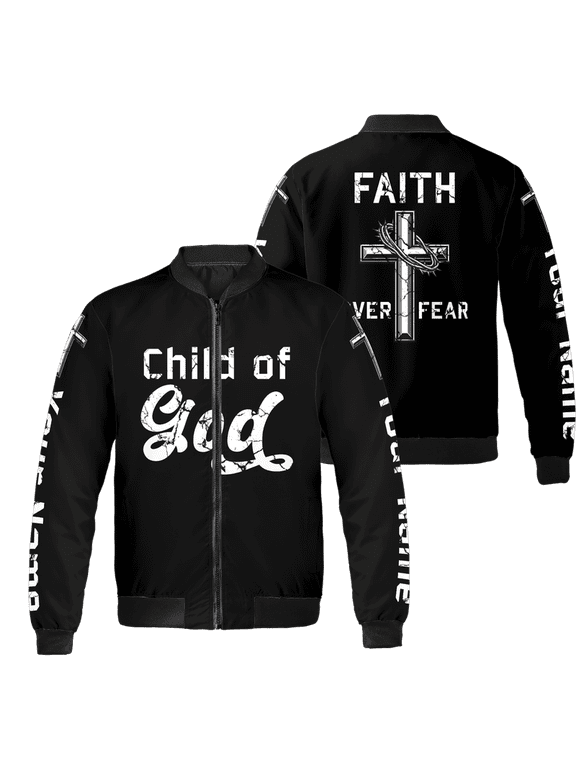 Personalized Child of God All-over Print Bomber Jacket S-5XL Multicolor (XL), religious faith jacket