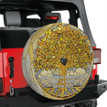thumbnail image 1 of Lotusprinthandmade Personalized Colorful Tree Anniversary Spare Tire Cover With Backup Camera Hole 6 Sizes (35 in.), custom name colorful tree tire wrap, 1 of 7
