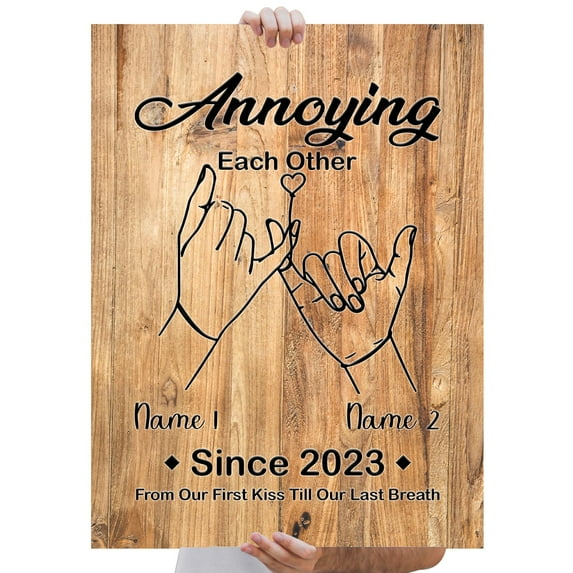 Lotusprinthandmade Personalized Couple Holding Hands Funny Quote Annoying Each Other Poster 16" x 24"