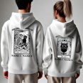 thumbnail image 1 of Lotusprinthandmade Personalized Cute Halloween Skeleton and Cat Couple White Hoodie 2D S-5XL 50/50 Cotton/Polyester Mix (L), cute skeleton and cat couple hoodie, 1 of 3