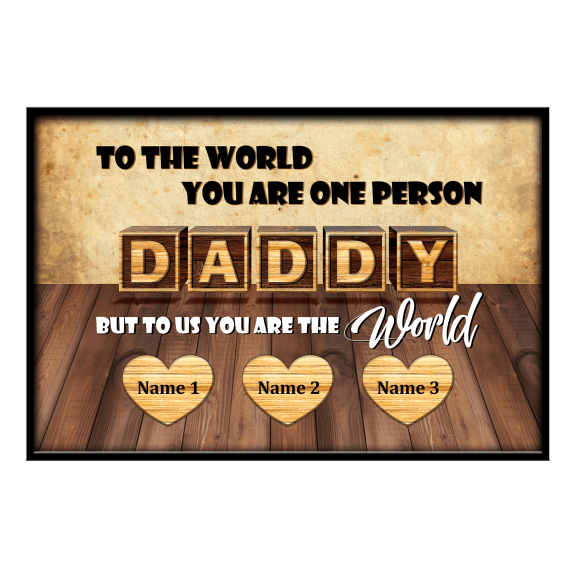 Lotusprinthandmade Personalized Daddy Gift for Father Canvas 1.5in 12" x 8"