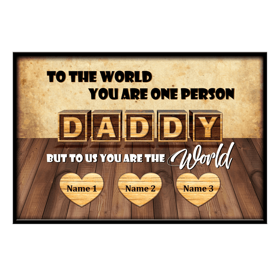 Lotusprinthandmade Personalized Daddy Gift for Father Canvas 1.5in 18" x 12"