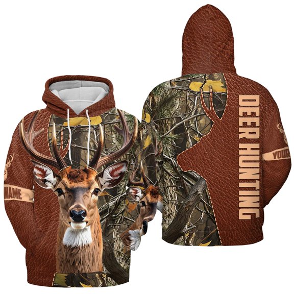 Lotusprinthandmade Personalized Deer Hunting Hoodie 3D (Lightweight) S-5XL Multicolor (S), Hunting Hoodie 3D