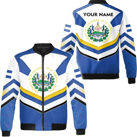 Lotusprinthandmade Personalized El Salvador Bomber Jacket S-5XL Multicolor, Mens El Salvador Jacket