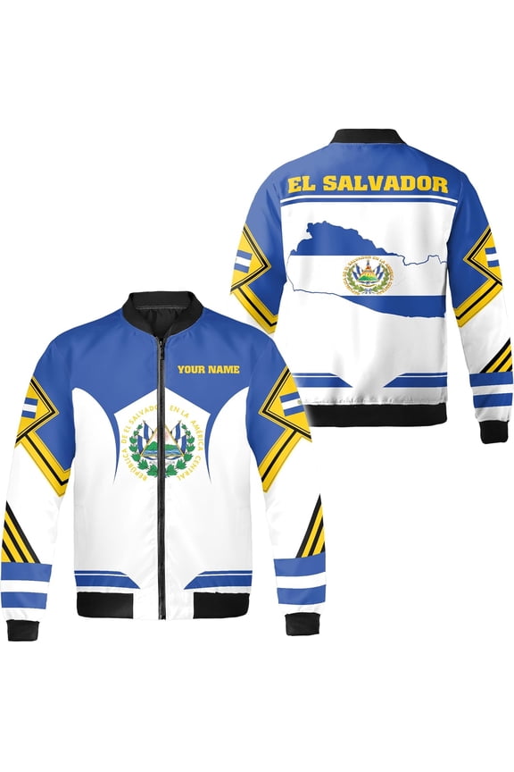 Personalized El Salvador Bomber Jacket S-5XL Multicolor, Mens El Salvador Jacket