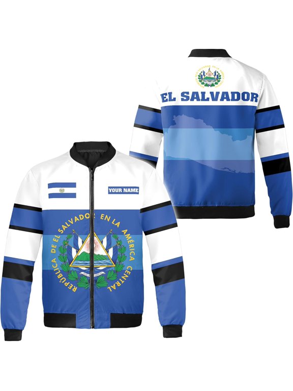 Personalized El Salvador Bomber Jacket S-5XL Multicolor, Mens El Salvador Jacket
