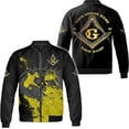 thumbnail image 1 of Lotusprinthandmade Personalized Freemason White Compass Symbol All-over Print Bomber Jacket Multicolor, 1 of 5