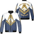 thumbnail image 1 of Lotusprinthandmade Personalized Freemason White Compass Symbol All-over Print Bomber Jacket Multicolor, 1 of 5