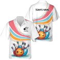 thumbnail image 1 of Lotusprinthandmade Personalized Funny Bowling Bowlers Short-sleeve Hawaiian Shirt L, 1 of 4