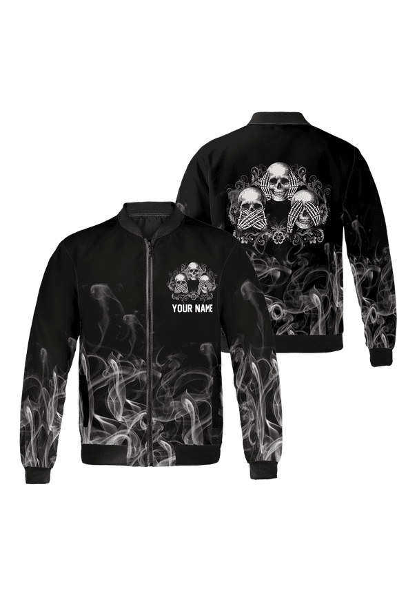 Personalized Funny Skull Halloween All-over Print Bomber Jacket S-5XL Multicolor (4XL)