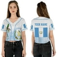 thumbnail image 1 of Lotusprinthandmade Personalized Guatemala Flag Crop Top Baseball Jersey for Women XS-XL Multicolor, 1 of 7