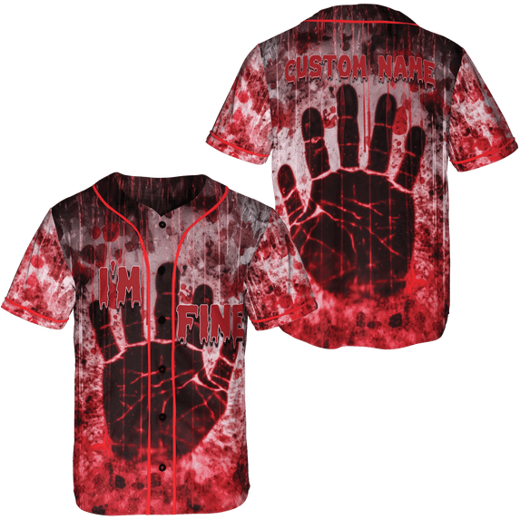 Lotusprinthandmade Personalized Horror Halloween Unisex Baseball Jersey, Multicolor, XS
