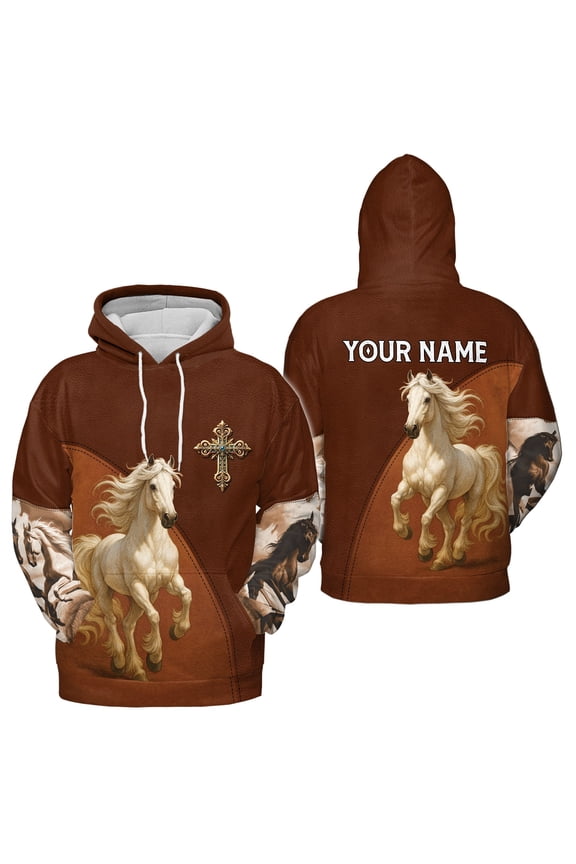 Personalized Horse Running Hoodie 3D (Lightweight) S-5XL Multicolor (XL), Horse Lovers Hoodie 3D