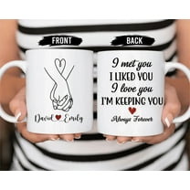 Lotusprinthandmade Personalized I Met You I Liked You I Love You Couple White Ceramic Mug (11oz) (Made In US), Romantic Mug For Couples With Heartfelt Message