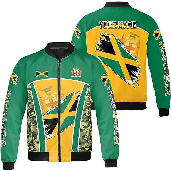 Lotusprinthandmade Personalized Jamaica All-over Print Bomber Jacket S-5XL Multicolor