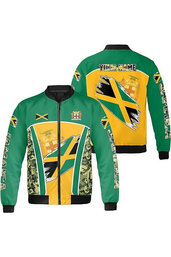 Personalized Jamaica All-over Print Bomber Jacket S-5XL Multicolor