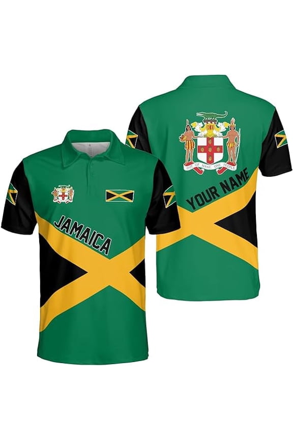 Personalized Jamaica Flag Jamaican Pride Polo Shirt (Lightweight) S-5XL Multicolor