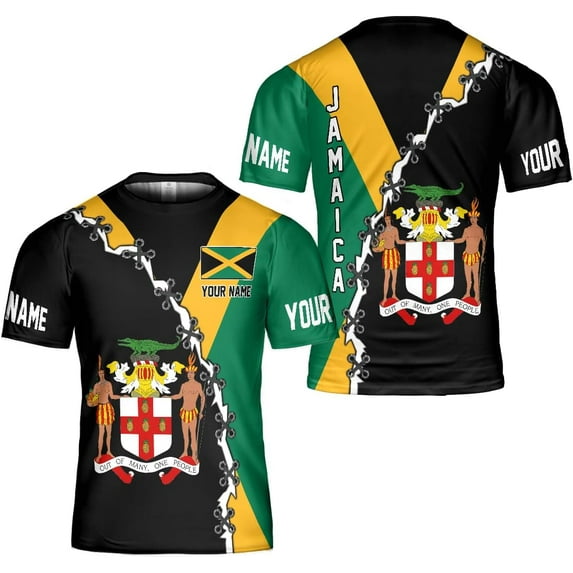 Lotusprinthandmade Personalized Jamaica Unisex T-shirt 3D, Jamaica Flag Tshirt, Jamaicana Shirt