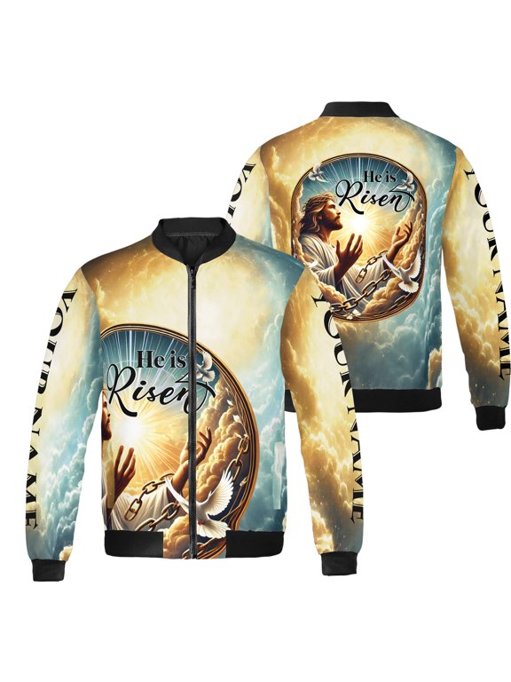 Personalized Jesus Christian All-over Print Bomber Jacket S-5XL Multicolor (3XL), jesus lovers bomber, religious graphic bomber jacket