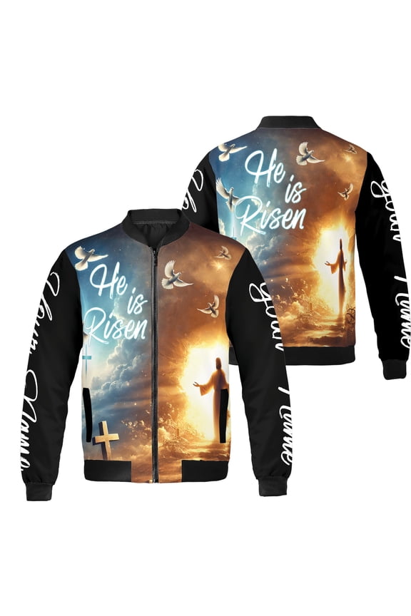 Personalized Jesus Christian All-over Print Bomber Jacket S-5XL Multicolor (L), jesus lovers bomber, religious graphic bomber jacket