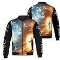 thumbnail image 1 of Lotusprinthandmade Personalized Jesus Christian All-over Print Bomber Jacket S-5XL Multicolor (S), jesus lovers bomber, religious graphic bomber jacket, 1 of 5