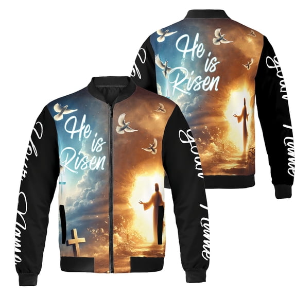 Lotusprinthandmade Personalized Jesus Christian All-over Print Bomber Jacket S-5XL Multicolor (S), jesus lovers bomber, religious graphic bomber jacket