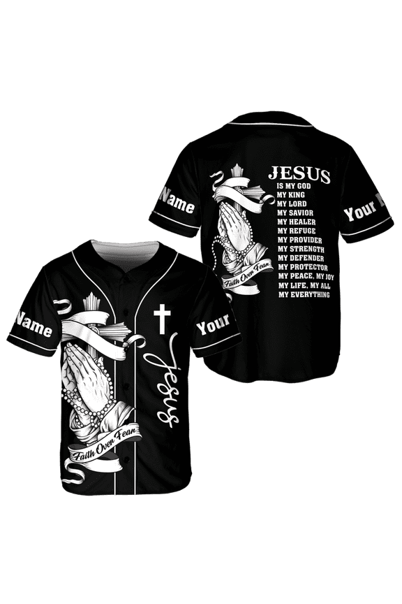 Personalized Jesus Christian Baseball Jersey XS-5XL Multicolor (3XL), faith quote jersey