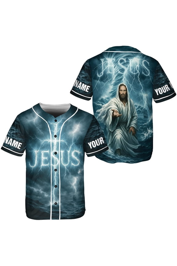 Personalized Jesus Christian Baseball Jersey XS-5XL Multicolor (XL)