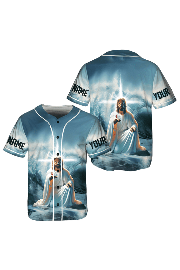 Personalized Jesus Christian Focus On Me Not The Storm Unisex Baseball Jersey XS-5XL Multicolor (XS), Faith-Inspired Jesus Baseball Jersey