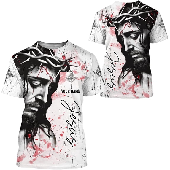 Lotusprinthandmade Personalized Jesus Christian Unisex T-shirt 3D, Jesus Shirt, Christian Shirt