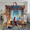 thumbnail image 1 of Lotusprinthandmade Personalized Just A Girl Who Loves Books Fleece Blanket 2 Sizes (Made in US) (60"x50"), Custom Book Lover Cozy Throw, 1 of 6