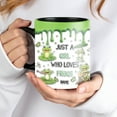 thumbnail image 1 of Lotusprinthandmade Personalized Just A Girl Who Loves Frogs Black Ceramic Mug (11oz) (Made In US) – Coffee Mug for Frog Lovers, 1 of 3